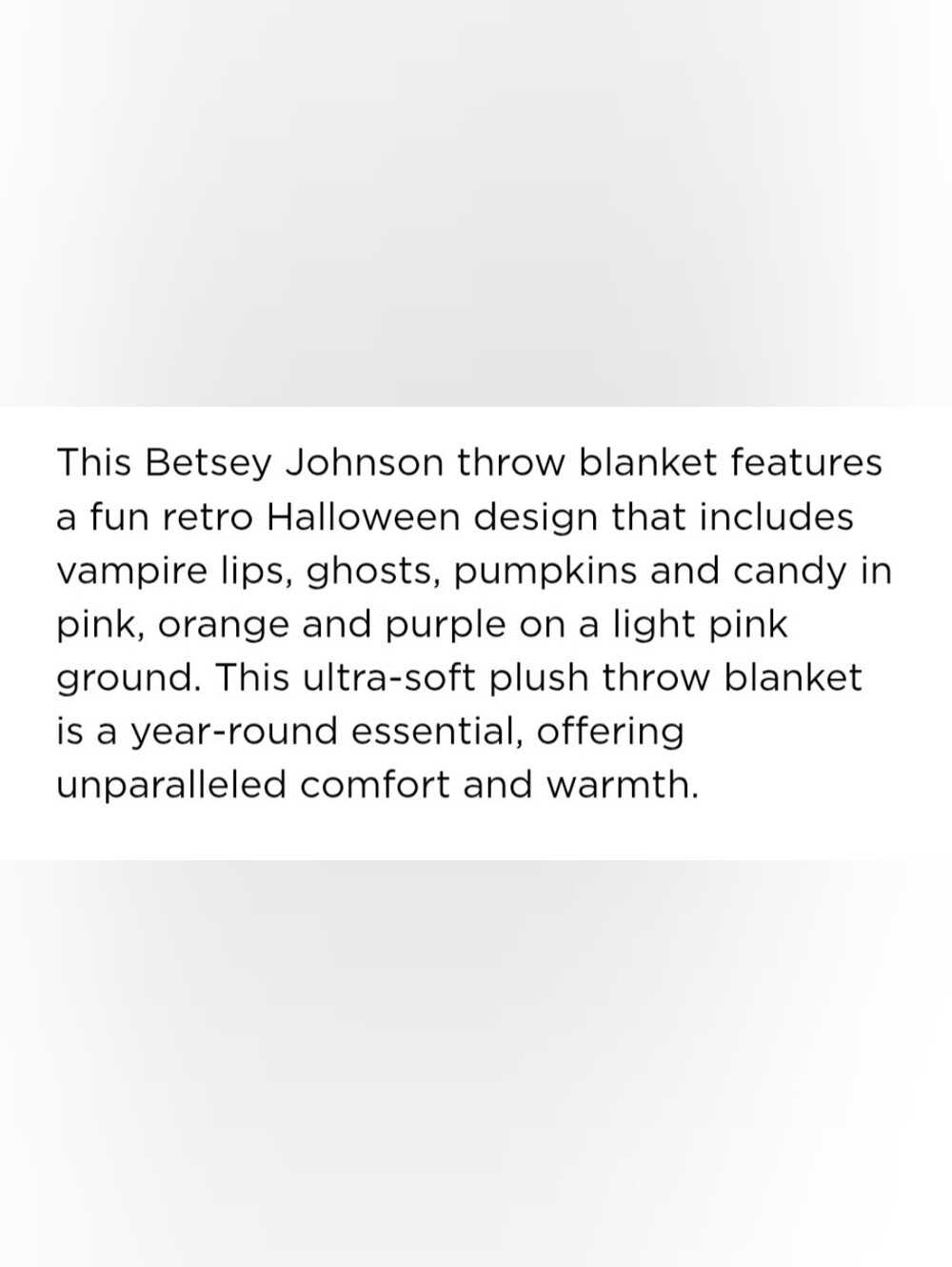 Betsey Johnson Pink Halloween Heart & Skull Plush Throw Blanket - Picture 2 of 5